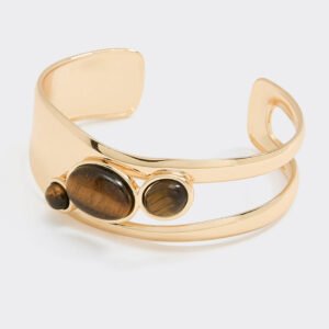 Bracelet rigide avec oeils de tigre
